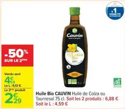 Carrefour Huile Bio CAUVIN offre