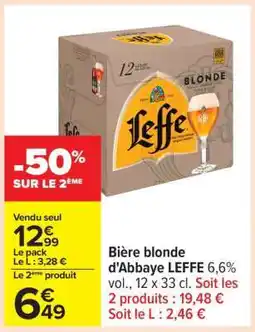 Carrefour Bière blonde d'Abbaye LEFFE offre
