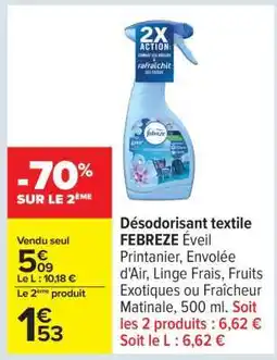 Carrefour DESODORISANT TEXTILE FEBREZE offre