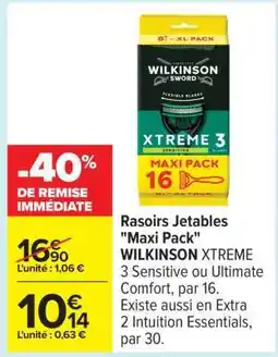 Carrefour Rasoirs Jetables Maxi Pack offre