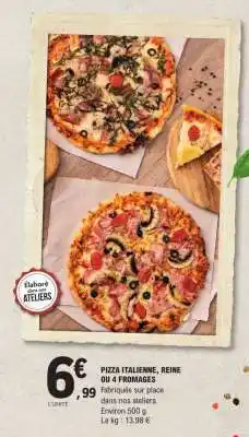 E.Leclerc PIZZA ITALIENNE, REINE OU 4 FROMAGES offre
