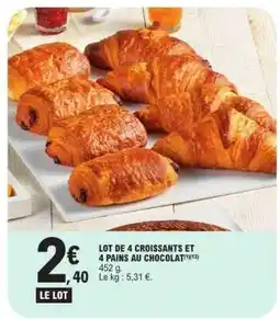E.Leclerc Lot de 4 croissants et 4 pains au chocolat offre