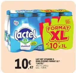 E.Leclerc Lait UHT Vitamine D Demi-Écrémé Format XL offre