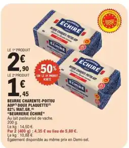 E.Leclerc Beurre Charente-Poitou AOP Doux Plaquette offre
