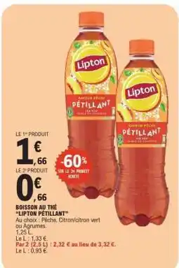 E.Leclerc Boisson au thé 'Lipton Pétillant' offre