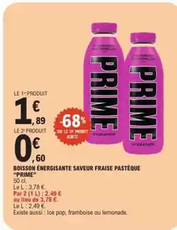 E.Leclerc Boisson énergisante saveur fraise pastèque “PRIME” offre