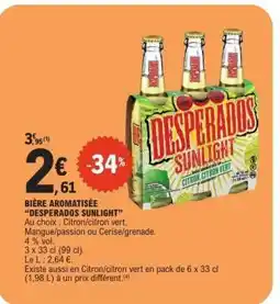E.Leclerc BIÈRE AROMATISÉE “DESPERADOS SUNLIGHT” offre