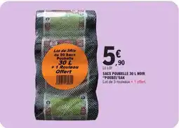 E.Leclerc SACS POUBELLE 30 L NOIR “POUBEL'SAK” offre