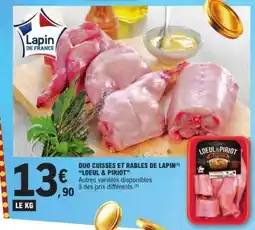 E.Leclerc DUO CUISSES ET RABLES DE LAPIN LOEUL & PIRIOT offre