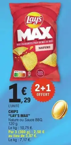 E.Leclerc Chips LAY'S MAX offre