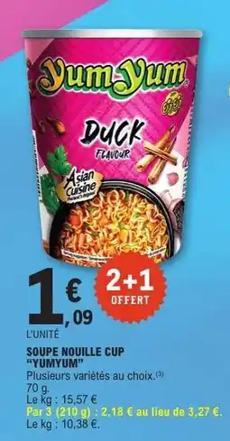 E.Leclerc SOUPE NOUILLE CUP 'YUMYUM' offre