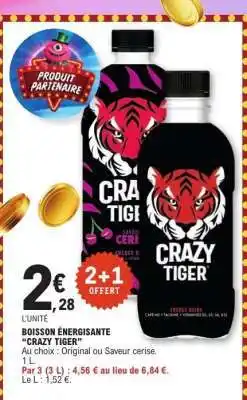 E.Leclerc Boisson Énergisante Crazy Tiger offre