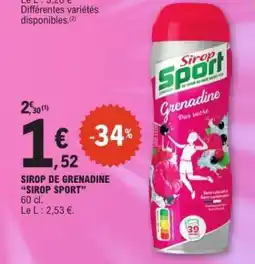 E.Leclerc SIROP DE GRENADINE 'SIROP SPORT' offre