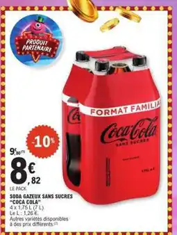 E.Leclerc Soda Gazeux Sans Sucres 'Coca Cola' offre