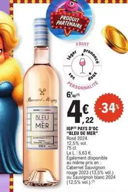 E.Leclerc IGP Pays d'Oc 'Bleu de Mer' Rosé 2024 offre