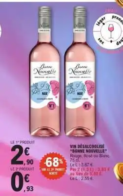 E.Leclerc Vin désalcoolisé 'Bonne Nouvelle' offre