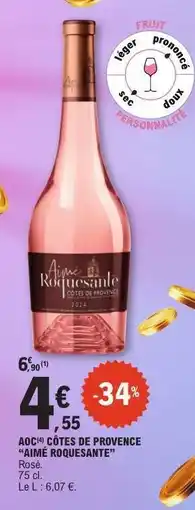 E.Leclerc AOC CÔTES DE PROVENCE “AIMÉ ROQUESANTE” offre