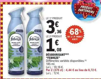 E.Leclerc DÉSODORISANT FEBREZE offre