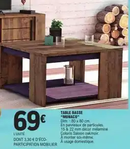 E.Leclerc TABLE BASSE 'MONACO' offre