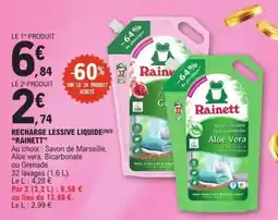 E.Leclerc RECHARGE LESSIVE LIQUIDE 'RAINETT' offre