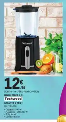 E.Leclerc Techwood Mini Blender 0,5 L offre
