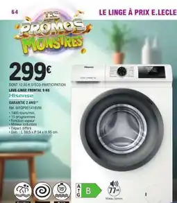 E.Leclerc Hisense Lave-linge Frontal 9 kg offre