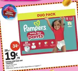 E.Leclerc Couches Bébé Baby Dry Pampers offre