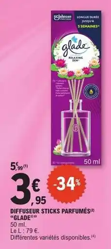 E.Leclerc DIFFUSEUR STICKS PARFUMÉS GLADE offre