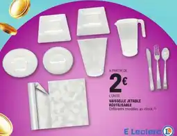 E.Leclerc Vaisselle Jetable Réutilisable offre