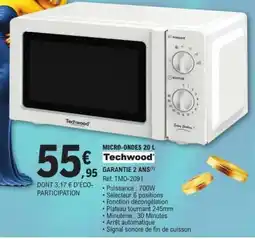 E.Leclerc Micro-ondes 20 L Techwood offre