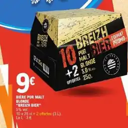 E.Leclerc BIÈRE PUR MALT BLONDE “BREIZH BIER” offre