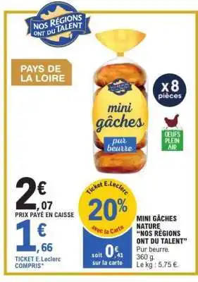 E.Leclerc Mini gâches nature Nos Régions ont du Talent offre