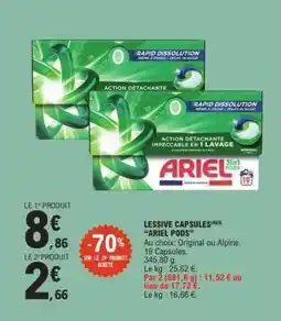 E.Leclerc LESSIVE CAPSULES ARIEL PODS offre