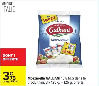 Carrefour Mozzarella galbani offre