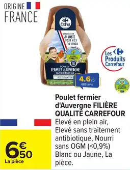 Carrefour Poulet fermier d'auvergne filière qualité carrefour offre