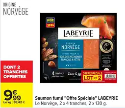 Carrefour Saumon fumé "offre spéciale" labeyrie offre
