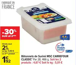 Carrefour Bâtonnets de surimi msc carrefour classic' offre