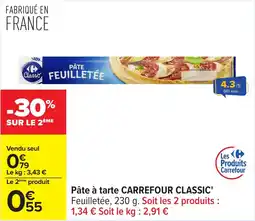 Carrefour Pâte à tarte carrefour classic' offre