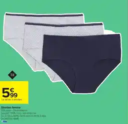 Carrefour Shorties femme offre