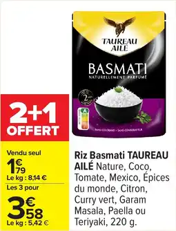 Carrefour Riz basmati taureau ailé offre
