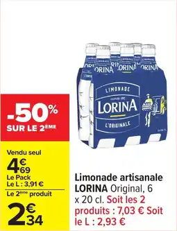 Carrefour Limonade artisanale lorina offre
