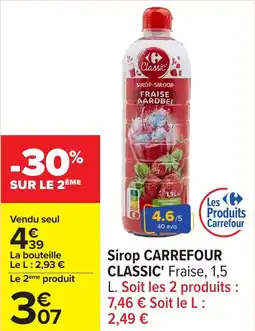 Carrefour Sirop carrefour classic' offre