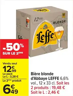 Carrefour Bière blonde d'abbaye leffe offre
