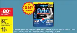 Carrefour Capsules pour lave-vaisselle "maxi pack" finish offre