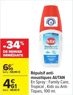 Carrefour Répulsif anti-moustiques autan offre