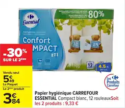 Carrefour Papier hygiénique carrefour essential offre