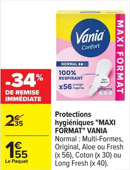 Carrefour Protections hygiéniques "maxi format" vania offre