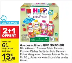 Carrefour Gourdes multifruits hipp biologique offre