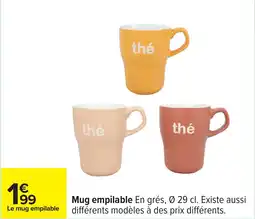 Carrefour Mug empilable offre