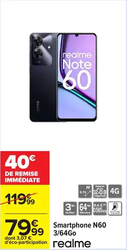 Carrefour Smartphone N60 3/64Go offre